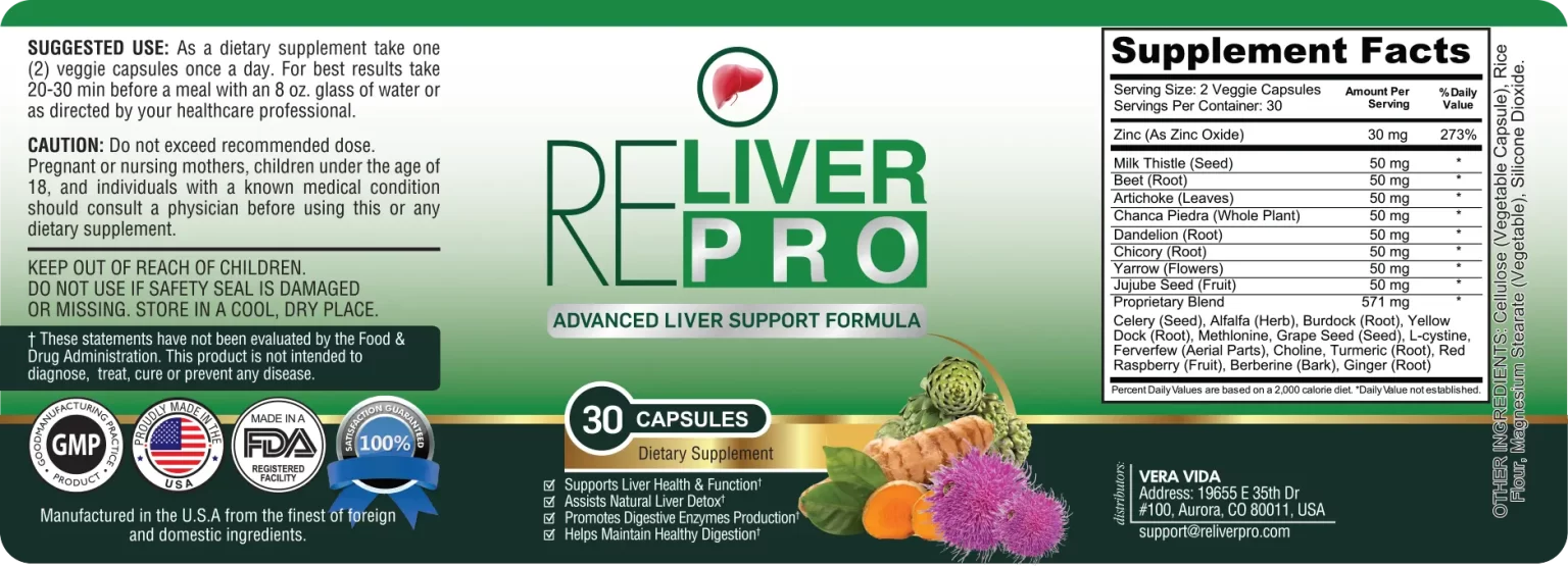 Reliver Pro ingredients